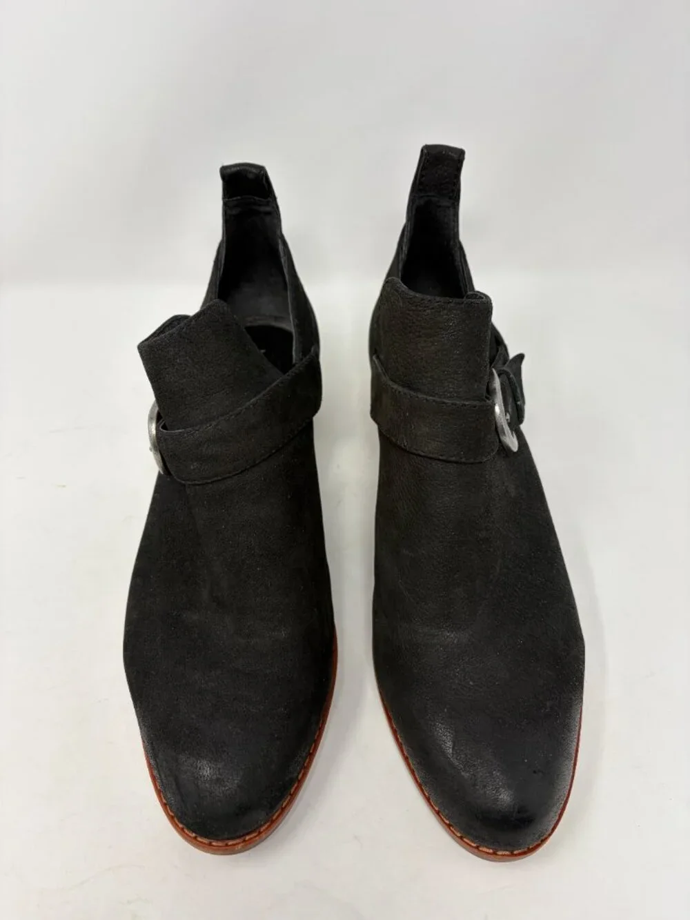 Frye women's Mia ankle booties 9M black leather buckle cutout boots